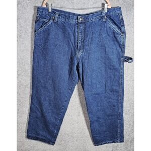 Smiths Workwear Flannel Lined Carpenter Jeans Mens Size 44X32 Blue Denim